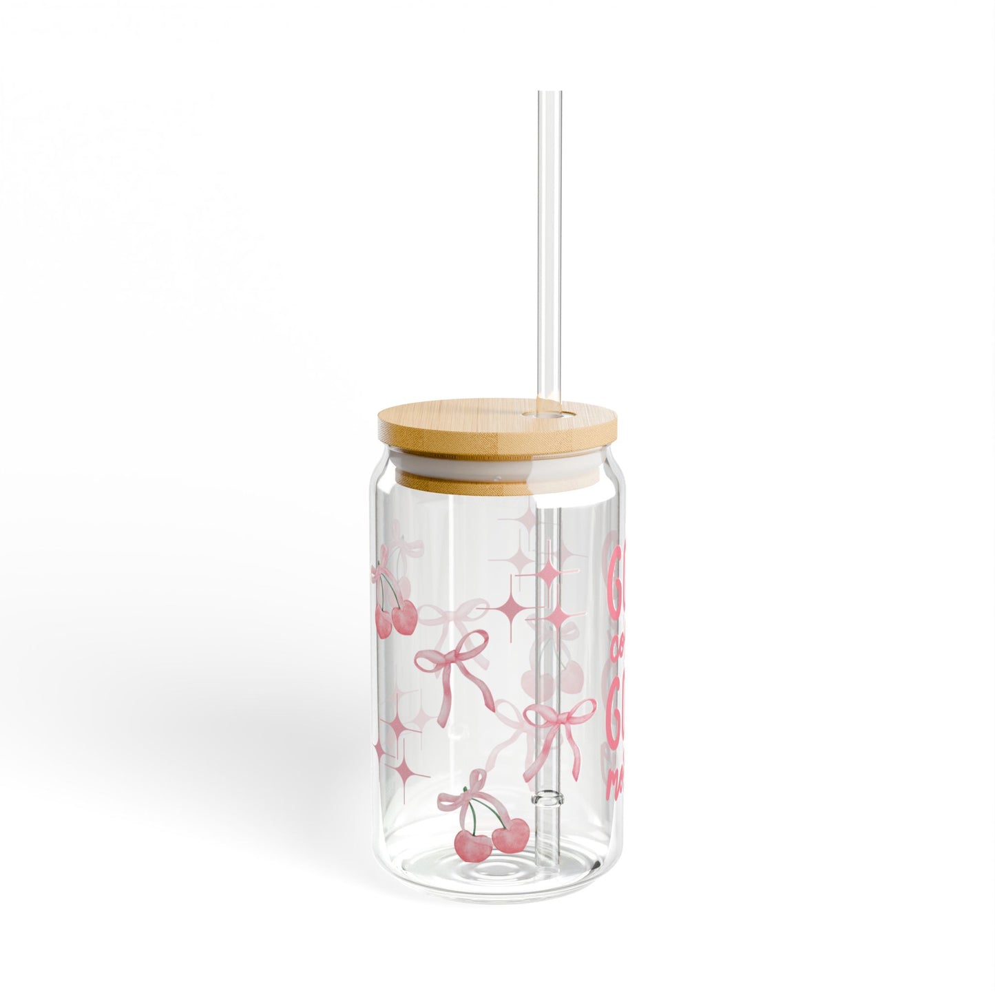 Trending Glass cup with straw