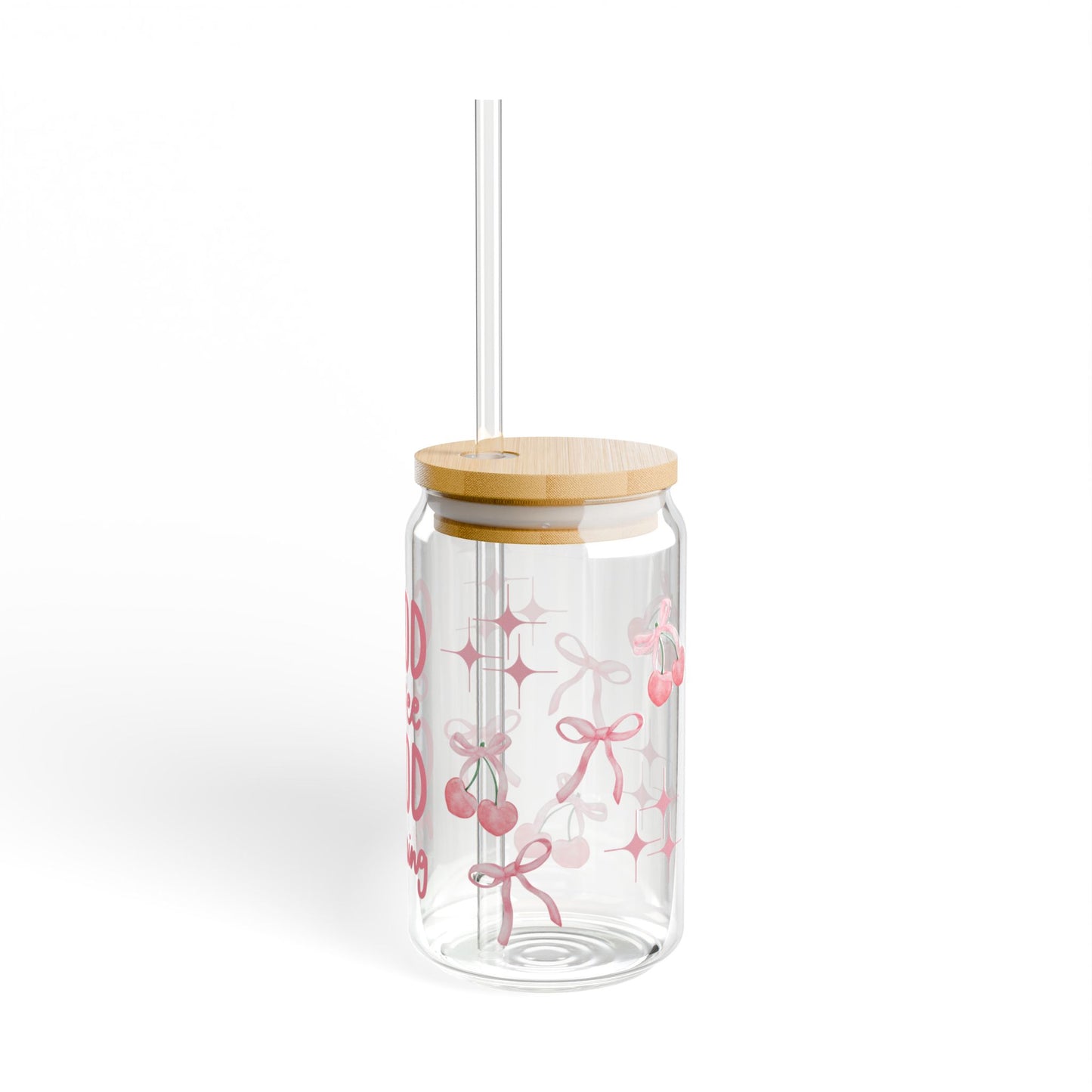 Trending Glass cup with straw